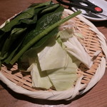 炭火兜ひつじ - 旬の焼き野菜(一部)(1,200円)