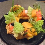 坊千代 - 魚介のサラダ　リース風あ