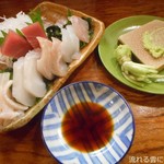 地魚中心の盛合せ＆天城産本わさび