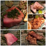 大どころ - 「アラエンガワ炙り（呼子17kg）」「ひらす（対馬）」「歯鰹（鹿児島）」「タイラギ・炙りで」「鰆（8.5ｋｇ）」など。 どれも美味しいですが「歯鰹」と「鰆」が秀逸でした。