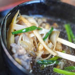 ひびき庵 - "鴨蒸籠（かもせいらう）"、鴨汁（かもじる）のξ（ぐざい）