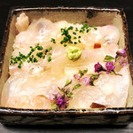白 - 3.旬肴:かん平目の熟成ミニちらし