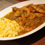 中国四川酒家 蔓山 - 鹿児島産車海老のエビチリ、フェットチーネを添えて