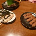 とり焼 番鳥 - ミンチ（塩）５本追加とササミ山葵