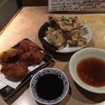 恵美寿屋 - カキフライと舞茸の天ぷら