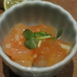 食善 大岡 - 八寸：甘エビの麹漬け