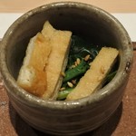食善 大岡 - 八寸：ちぢみとほうれん草のおひたし