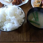 喫茶伽羅 - 御飯と味噌汁