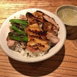 とり喜 - きじ丼（多め） + スープ