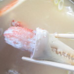 札幌市場めし　まるさん亭 - お鍋持参のテイクアウト蟹汁３人前で１０５０円（税込）のアップ【２０１８年１２月】