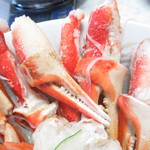 札幌市場めし　まるさん亭 - お鍋持参のテイクアウト蟹汁３人前で１０５０円（税込）の具材の蟹のアップ【２０１８年１２月】