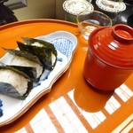 名古屋 浅田 - お食事（江戸三度おにぎり、赤だし）