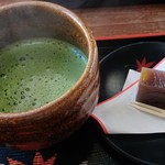 甘味 有喜堂 - 抹茶と羊羹500円
