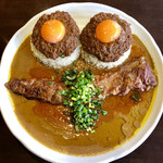 吉田カレー  - ミックス大・ルー増量・豚・キーマダブル