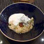 レストランRyu - 明和町の米を使った豚軟骨のリゾット・ねぎ油仕立て。フレンチの枠を超えた、シェフの自信を感じる一品