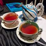 レストランRyu - 大阪堂島、いまは芦屋に移転したムジカの紅茶。ドット柄のソーサーも楽しい感じ♪