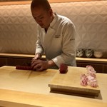 銀座 しのはら - お造り：鮪 真鯛 赤貝1