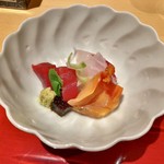銀座 しのはら - お造り：鮪 真鯛 赤貝2