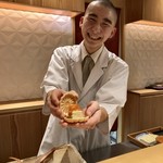 銀座 しのはら - フォアグラとあんぽ柿の最中