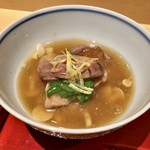 銀座 しのはら - 猪 青首鴨 うずら 茸 春菊の鍋