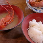 相浜組合直売所 - 伊勢エビみそ汁とご飯