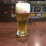 いきなり！ステーキ - 生ビール500円はプラチナ肉マイレージカード提示で1杯無料