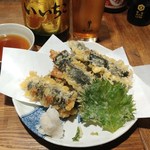 扇割烹 - 長いもの海苔巻き揚げ