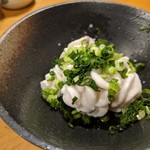 天史朗鮨 - 白子ボイル　塩とネギで頂きます