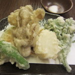 そば打ち幸甚 - 天ぷらの盛り合わせ