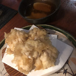 創作和食と日本酒 よねざわ - 白子の天ぷら
            トロトロ〜