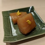 鮨みやもと - メカジキの漬け　和辛子