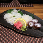 鮨と地酒 地雷也 - 活たこ刺し