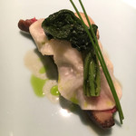 青首鴨、べったら漬け 大好きな青首鴨。べったら漬けの麹が効いています。 火入れがとてもいい。