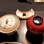 湯主一條 - 栗ご飯　はっと汁　手作りお新香