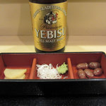 そばの家 ほりぐち - エビスビールにお通し