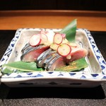 蕎麦屋 にこら - 2017年11月お昼の〆鯖カルパッチョ