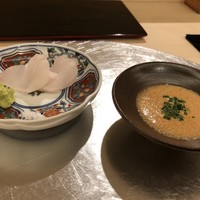鮨 そえ島 - あら（14ｋｇ）、余市の鮟肝ソースで
