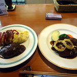 キッチン カトウ - オムライス・ハンバーグ・タンシチュー盛り合わせ