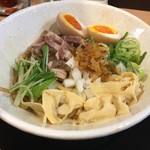 布施 細見商店 - ・えび醤油あえそば（麺量200g）（味玉付き）（￥800）