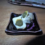 ながほり - お造り盛り合わせにつくあわびの肝味噌のせ