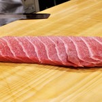 鮨処 多田 - 大間の６０kg級の本鮪の大トロ短冊