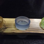 日本料理　彩 - 日本酒の飲み比べ三種