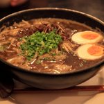 Menya Souzan - 味噌ラーメンに煮卵をトッピング。