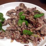 唐朝刀削麺 - 砂肝の山椒風味
