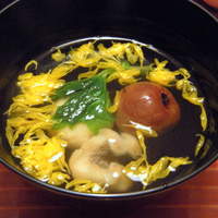 千松しま - めばると粟餅の椀