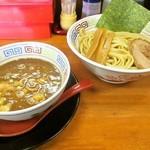 自家製麺屋 登夢道 - 魚介つけめん　大盛　辛味噌