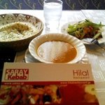 サライ - ランチセットのスープとサラダとピタパン