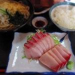 江戸家 - ぶりの刺身定食 小そば付き　800円