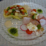 ラ・リビエール - モザイク風テリーヌと寒ブリの炙り