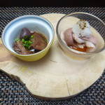 雉祥 - 鶏の肝煮、間鴨のしゃぶしゃぶ